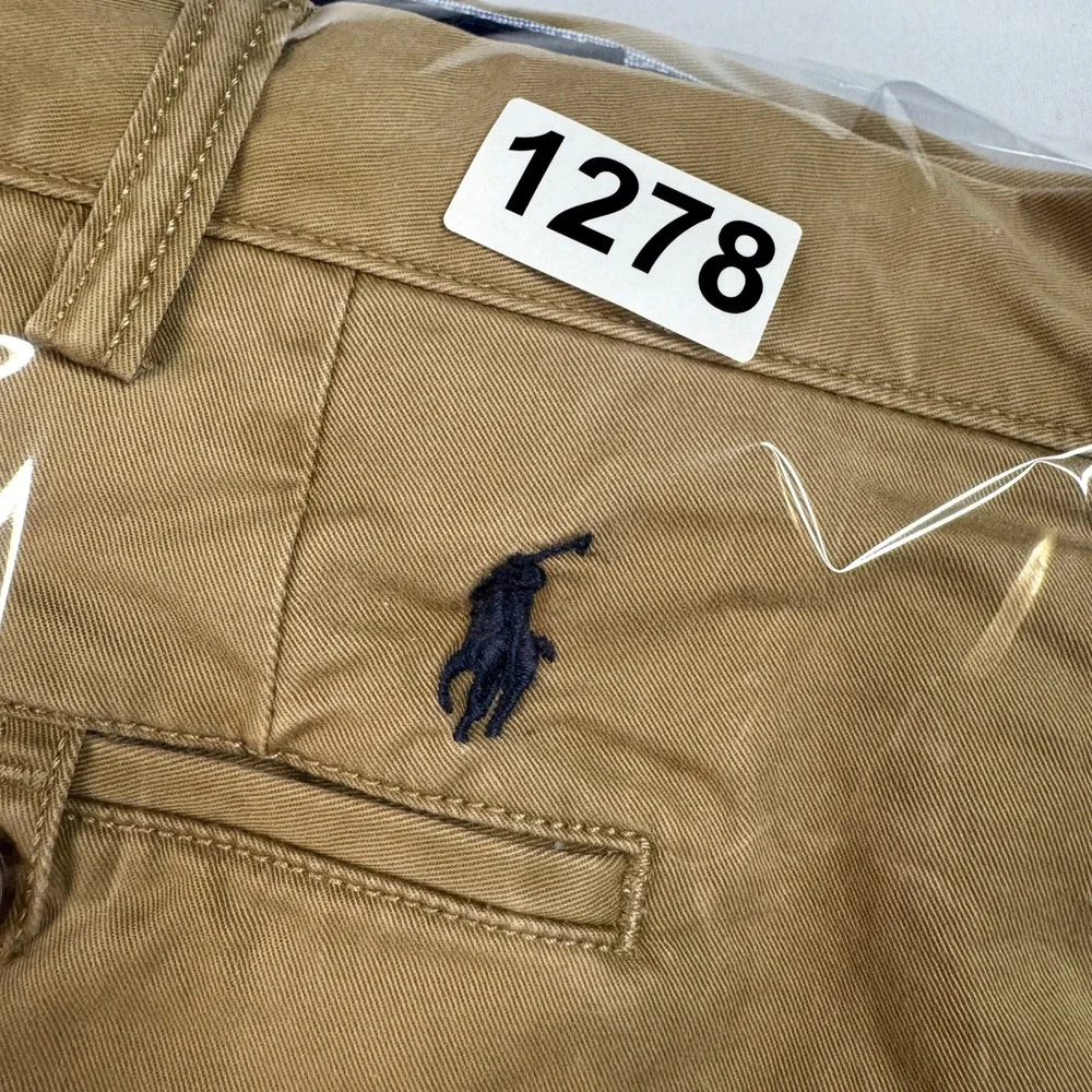 Polo Ralph Lauren Chino Shorts‎ Mens 42 Tan Khaki Stretch Classic Fit Twill
